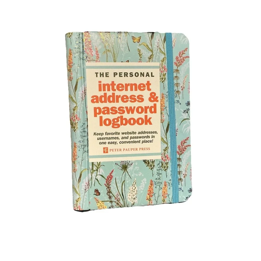 Blooms & Butterflies Internet Address‎ & Password Logbook With Moveable Marker